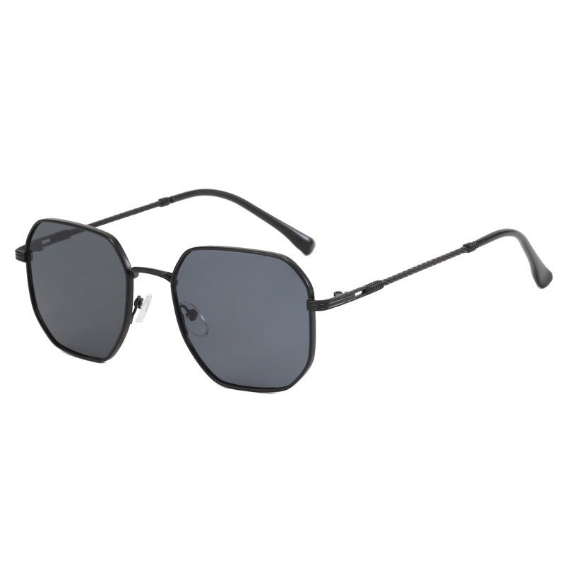 Damen extravagante geometrische Sonnenbrille mit markantem Metallrahmen Karnz
