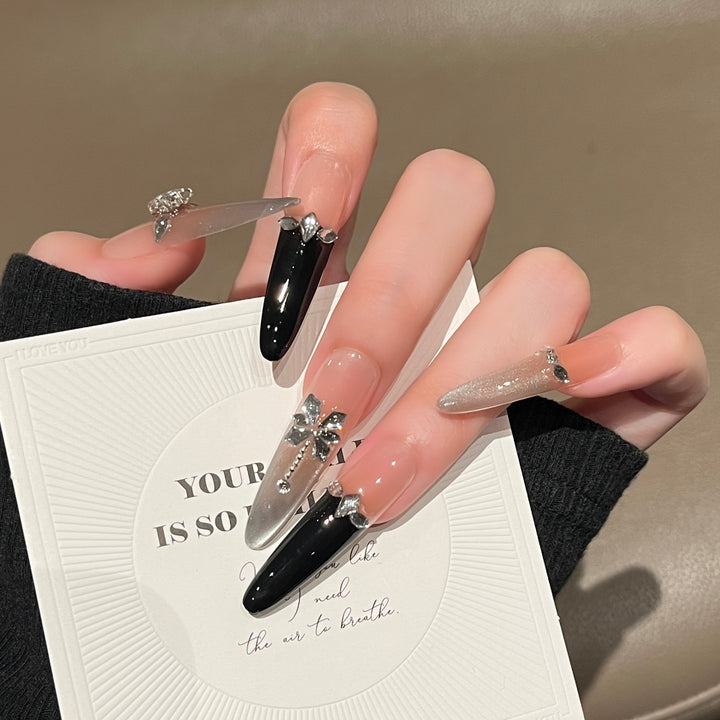 Premium Lange Stiletto Press-On Nagelverlängerungen Karnz