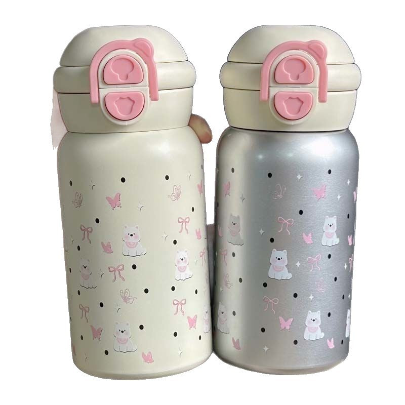 Damen Edelstahl-Trinkflasche mit innovativem Sicherungsverschluss Karnz