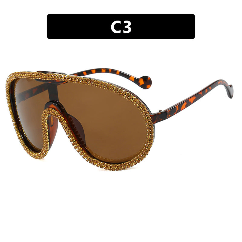 Damen extravagante Sonnenbrille mit funkelndem Rahmen Karnz
