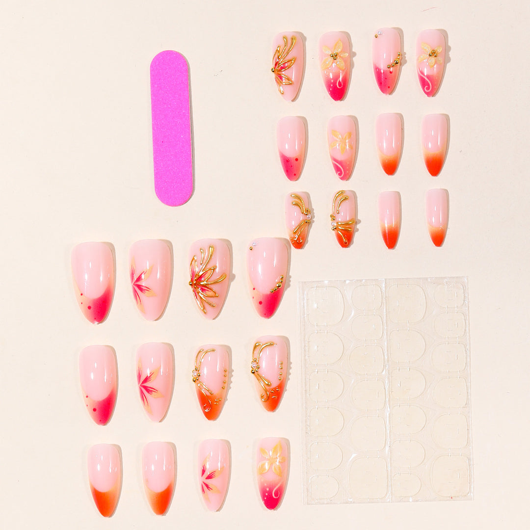Hochwertige florale Nagelkunstverlängerungen Karnz