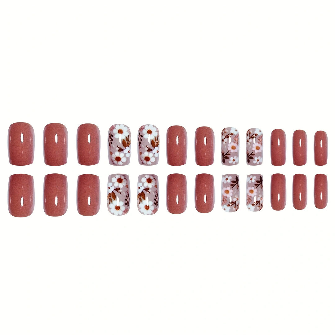 Florales Acryl-Nageldesign Karnz