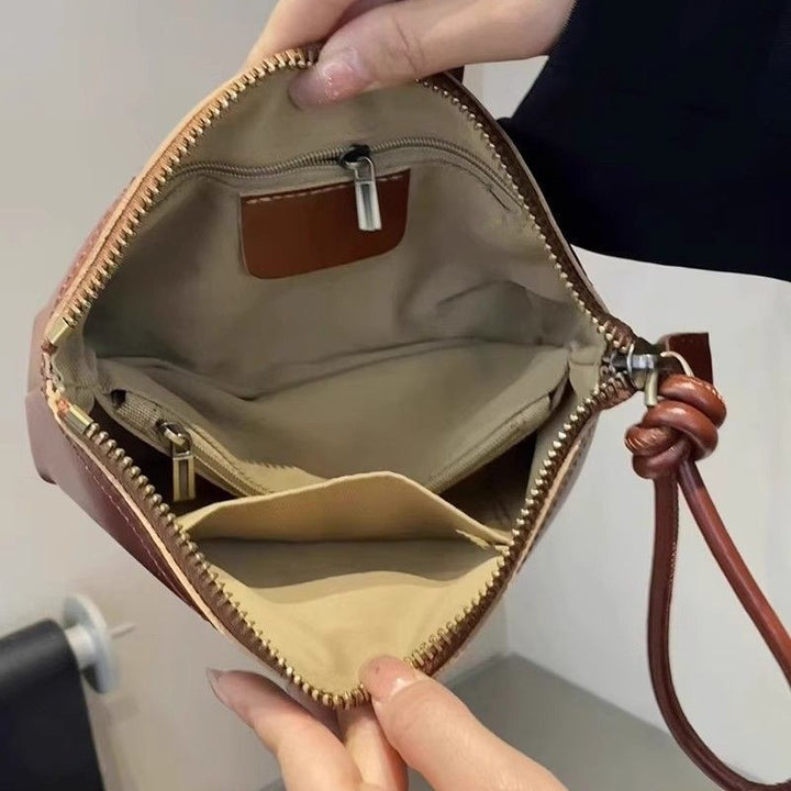 Elegante Kunstleder Kosmetik Tasche mit Reißverschluss Karnz