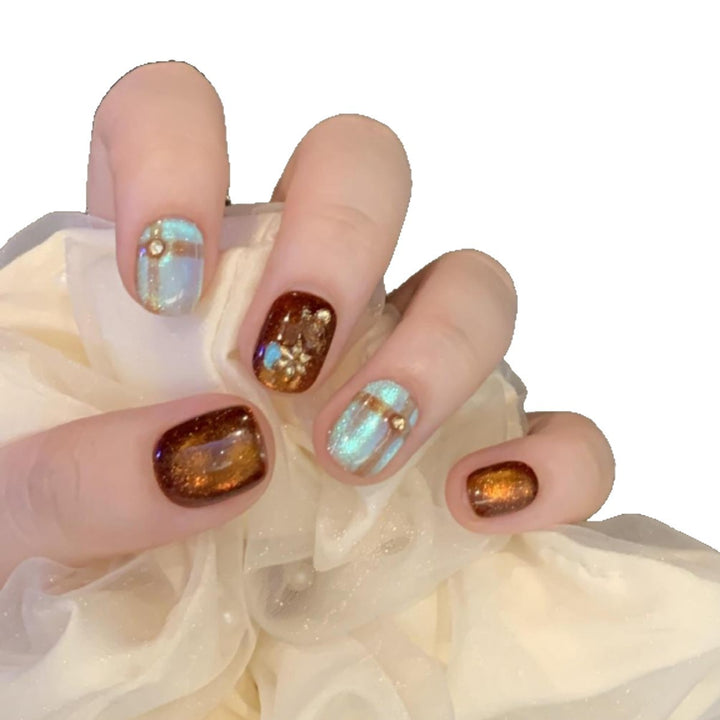 Künstliche Nail Art Spitzen mit Schimmer und Glitzer Karnz