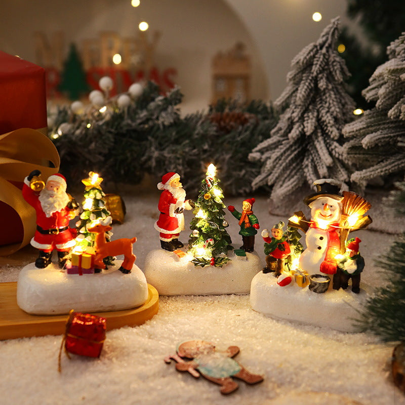 Beleuchtete Weihnachtsfigur mit Weihnachtsbaum Karnz