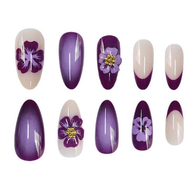 Künstlerisches Florales Design Press-On Nagelset Karnz
