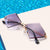 Damen modische geometrische Sonnenbrille mit verspiegelten Gläsern Karnz