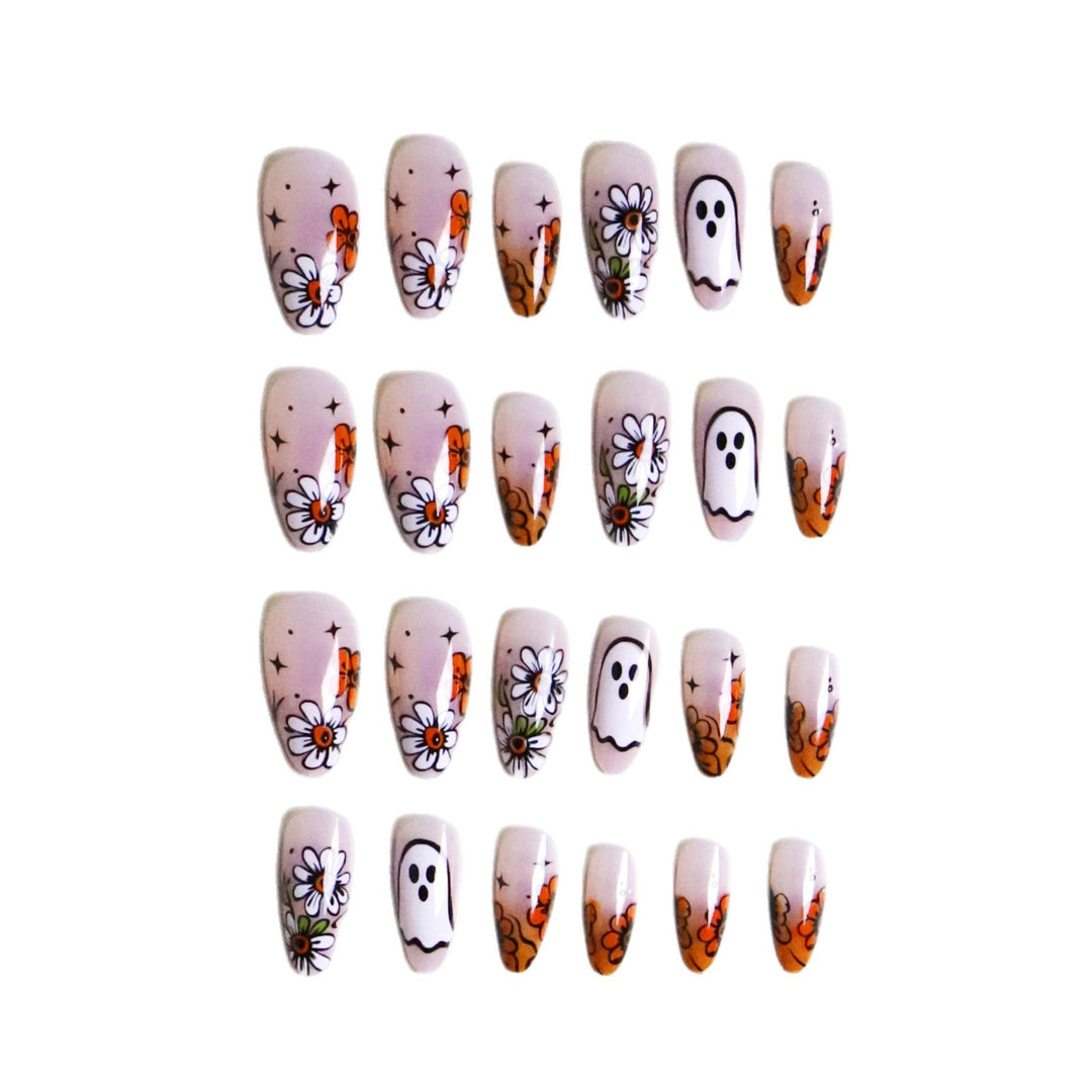 Künstlerische florale Press-On Nagelkunst