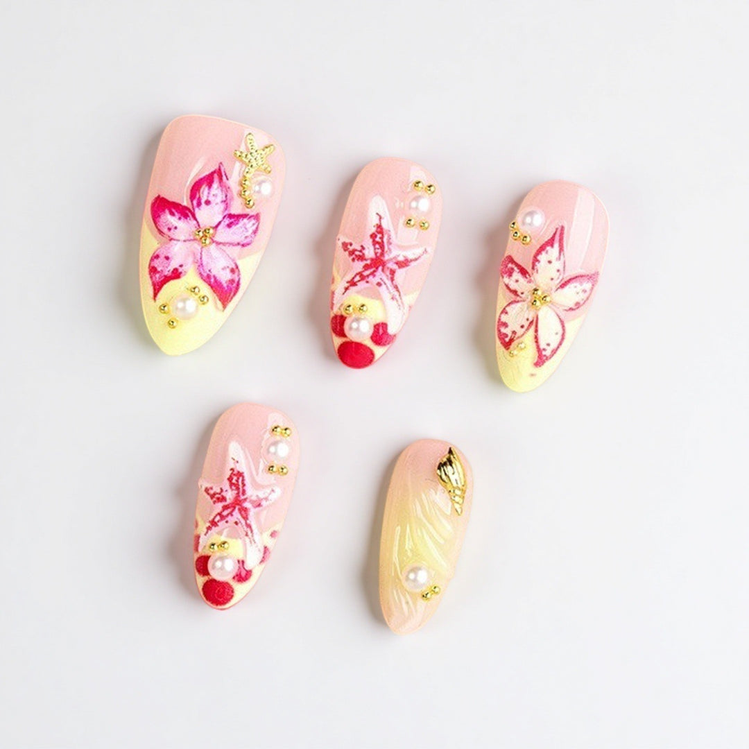 Floral Design Luxus Press-On Nägel Karnz