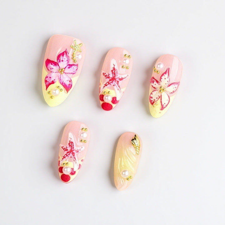 Floral Design Luxus Press-On Nägel Karnz