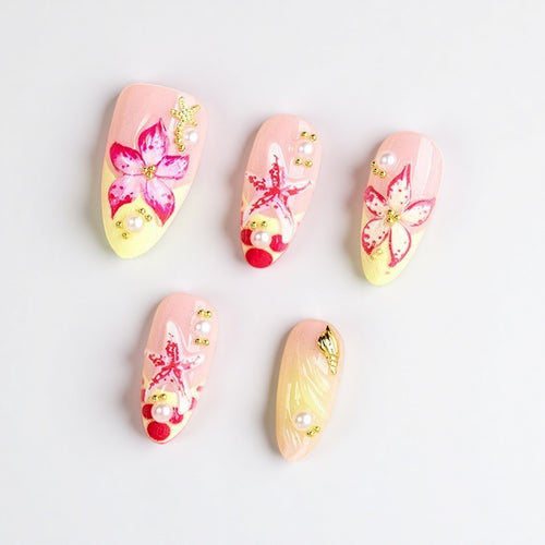 Floral Design Luxus Press-On Nägel Karnz