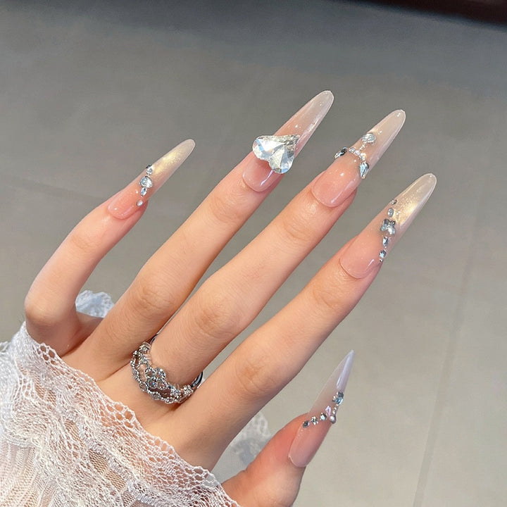 Glamourös Dekorativer Press-On Nagelset Karnz