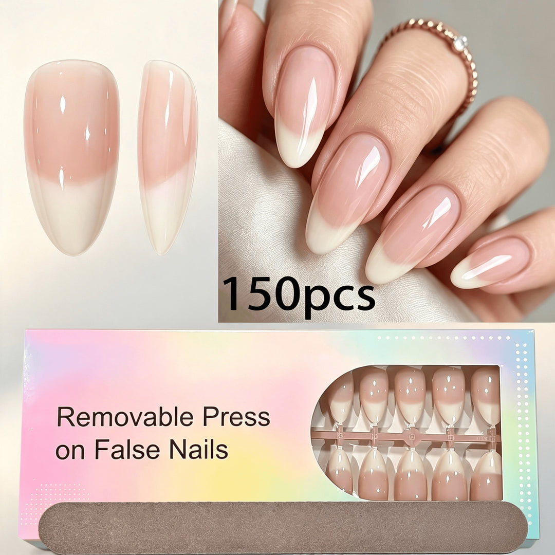 Entfernbares Press-On-Nagelset mit französischem Spitzen Design Karnz