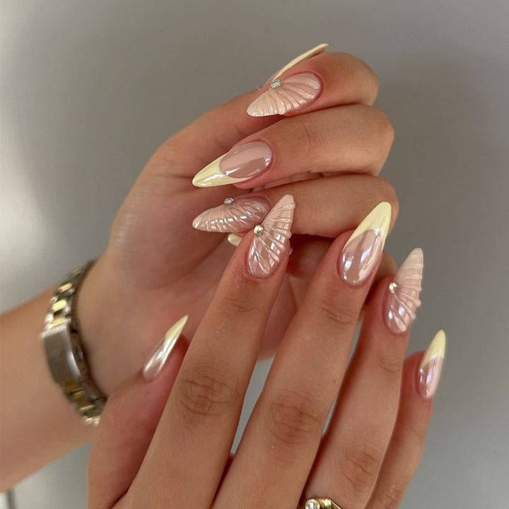 Künstlerisches Stiletto Drucknagelset mit verziertem Muschel-Design Karnz
