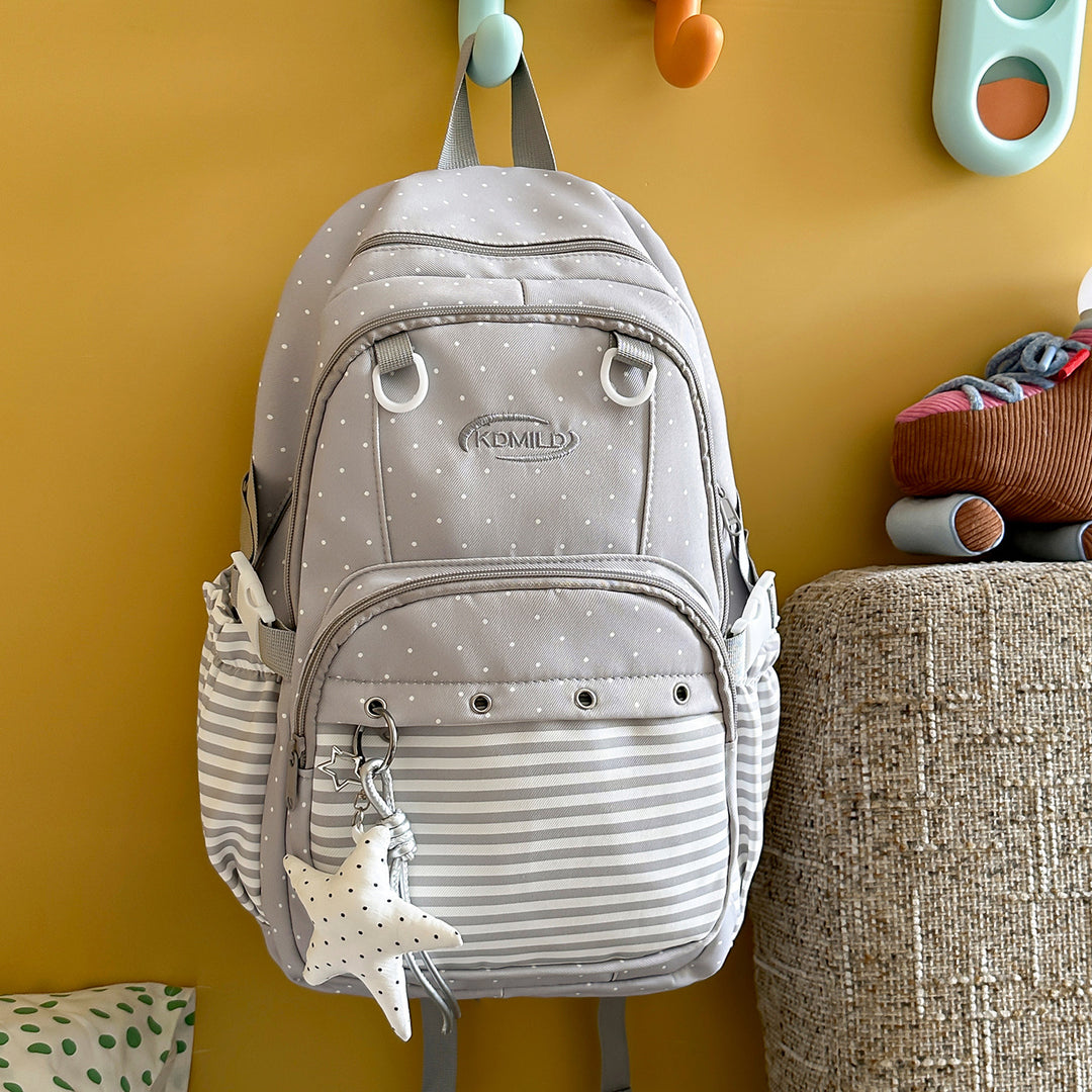 Vielseitiger Rucksack mit Punkte- und Streifendesign Karnz