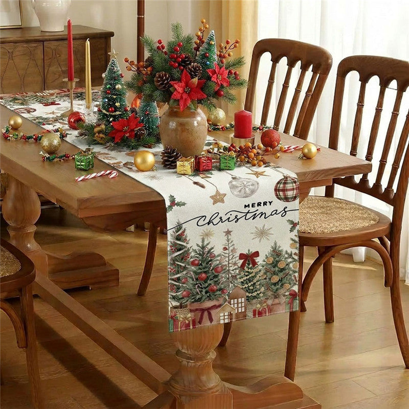 Baumwolle-Leinen Festlicher Weihnachtsstern Tischläufer