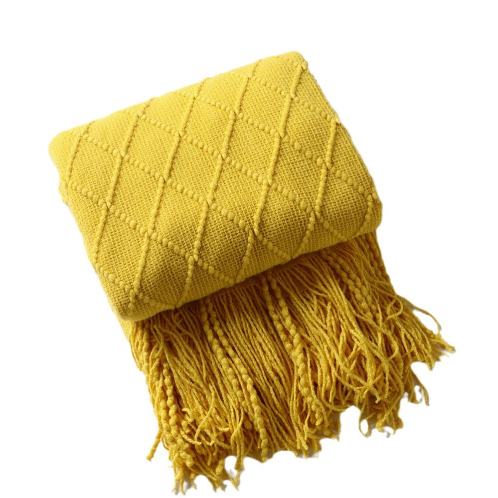 Gemütliche gestrickte Wurfdecke