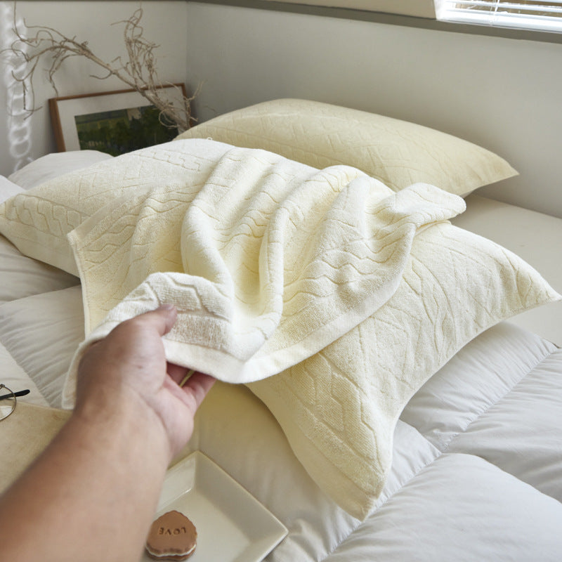 Luxus Jacquard Baumwolle Handtuch Kissenbezug Set