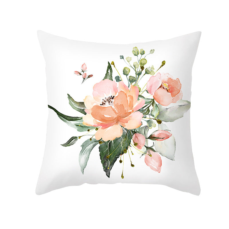Floral Aquarell Rose Baumwoll-Leinen Quadrat Wurfkissenbezug mit unsichtbarem Reißverschluss