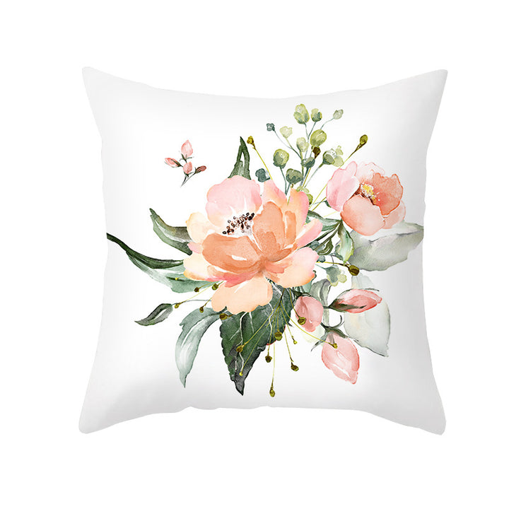 Floral Aquarell Rose Baumwoll-Leinen Quadrat Wurfkissenbezug mit unsichtbarem Reißverschluss