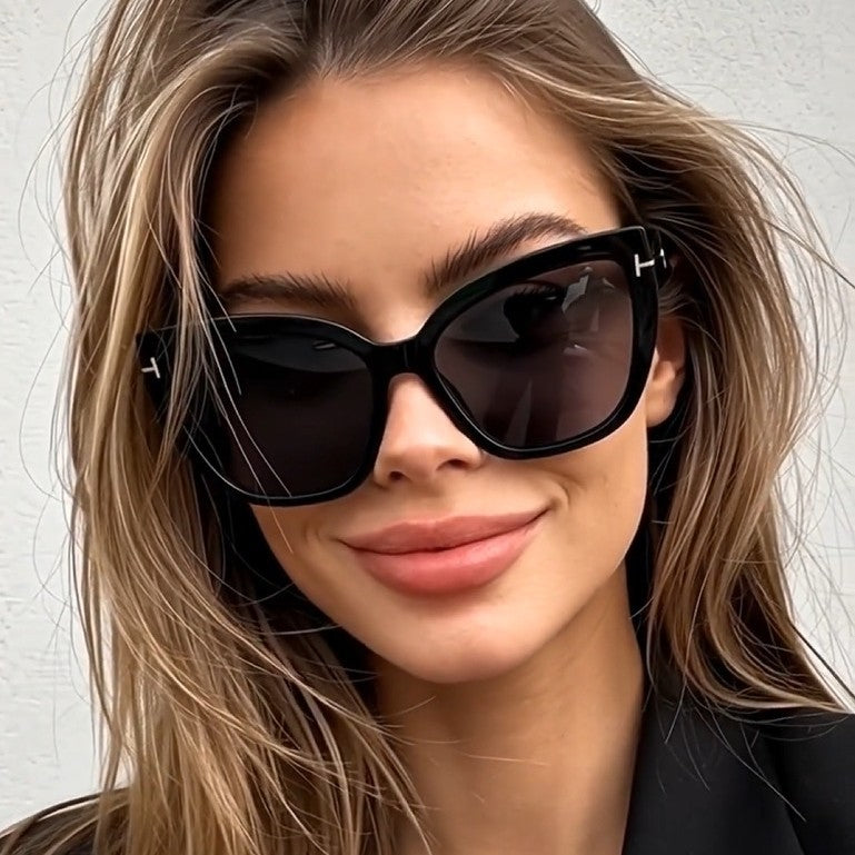 Damen Cat-Eye Sonnenbrille mit modischem Strukturrahmen Karnz