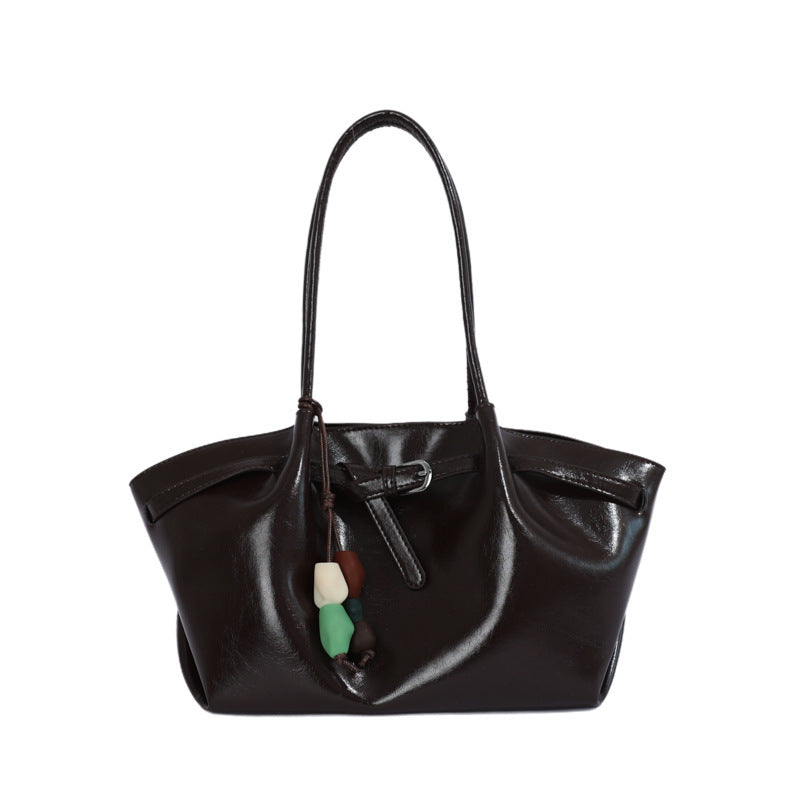Schlanker minimalistischer Leder Tote Bag