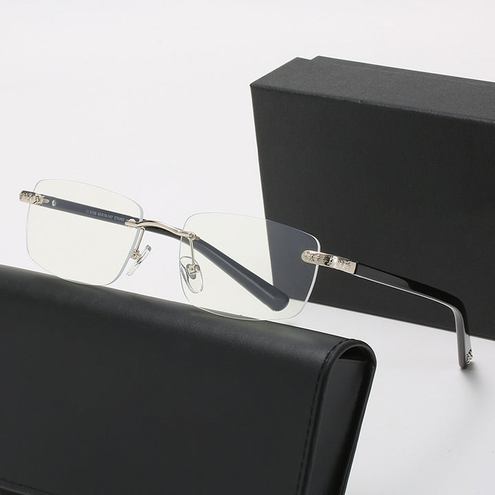 Damen modische Halbrahmenbrille mit komfortablen Nasenpolstern und edlem Design Karnz