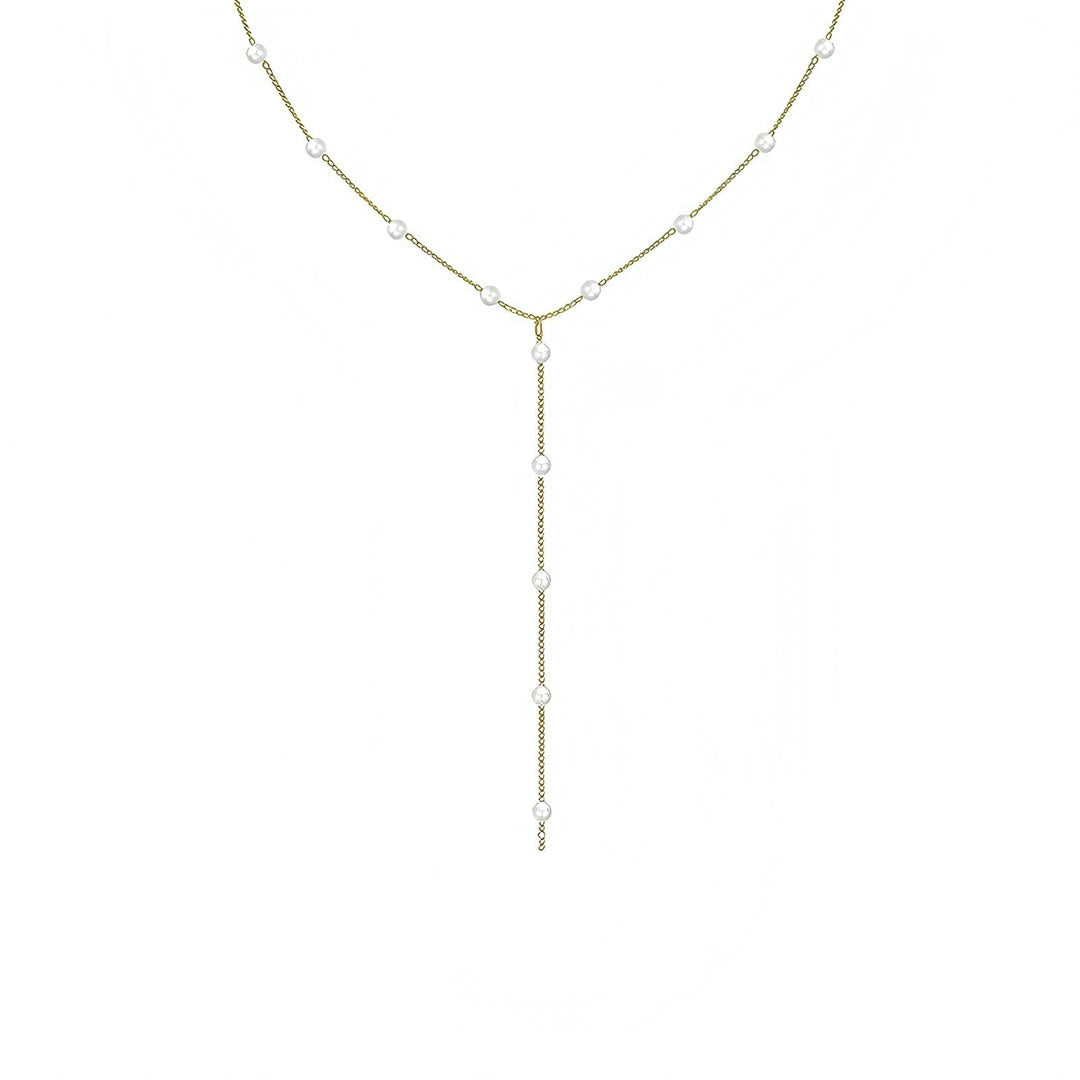 Elegante Perlen-Lariat-Halskette Karnz