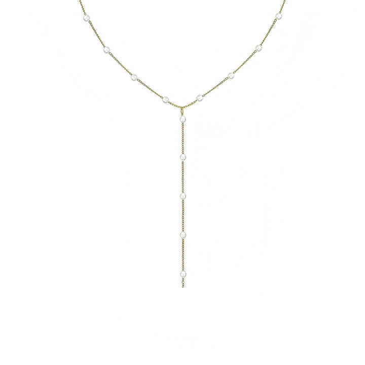 Elegante Perlen-Lariat-Halskette Karnz