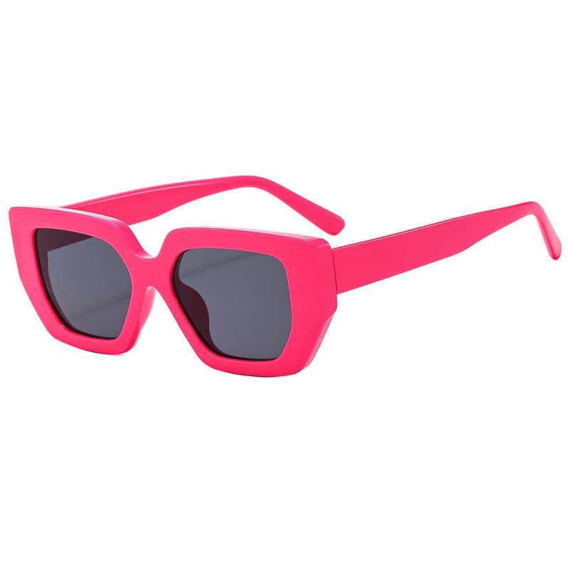 Damen moderne geometrische Sonnenbrille mit auffälligem Rahmen Karnz
