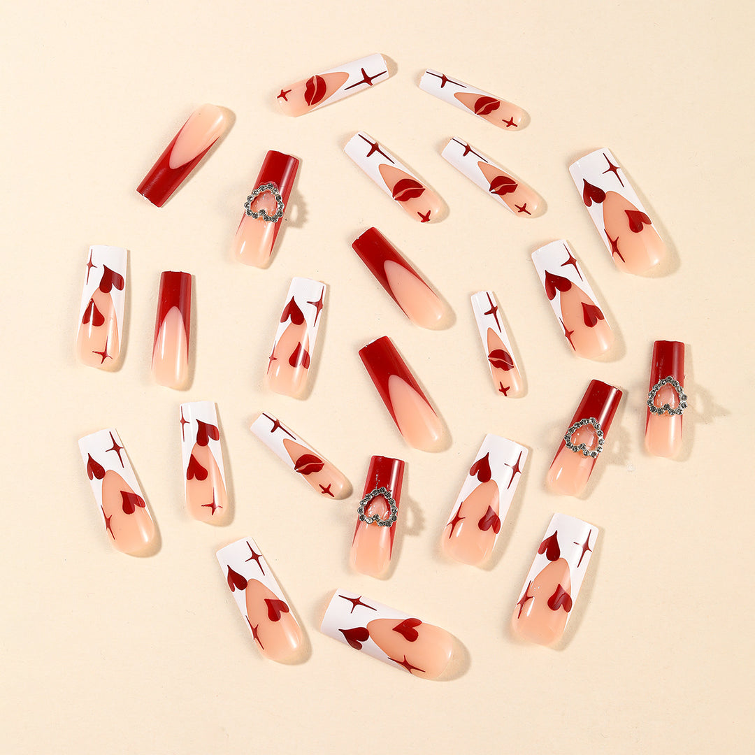 Herz-Design Acryl Nagelkunst Extensions Karnz