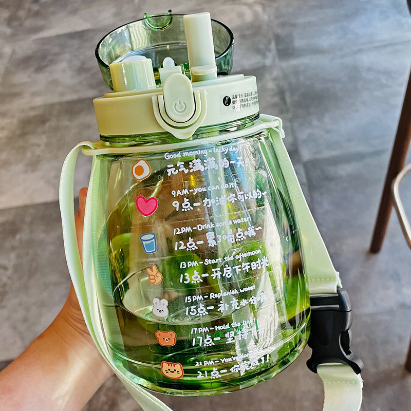 Damen Wasserflasche mit Motivationsinhalt und integriertem Tragesystem Karnz