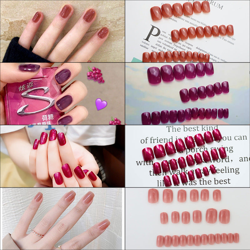 Glänzendes mittel-langes Press-On Nagelset Karnz