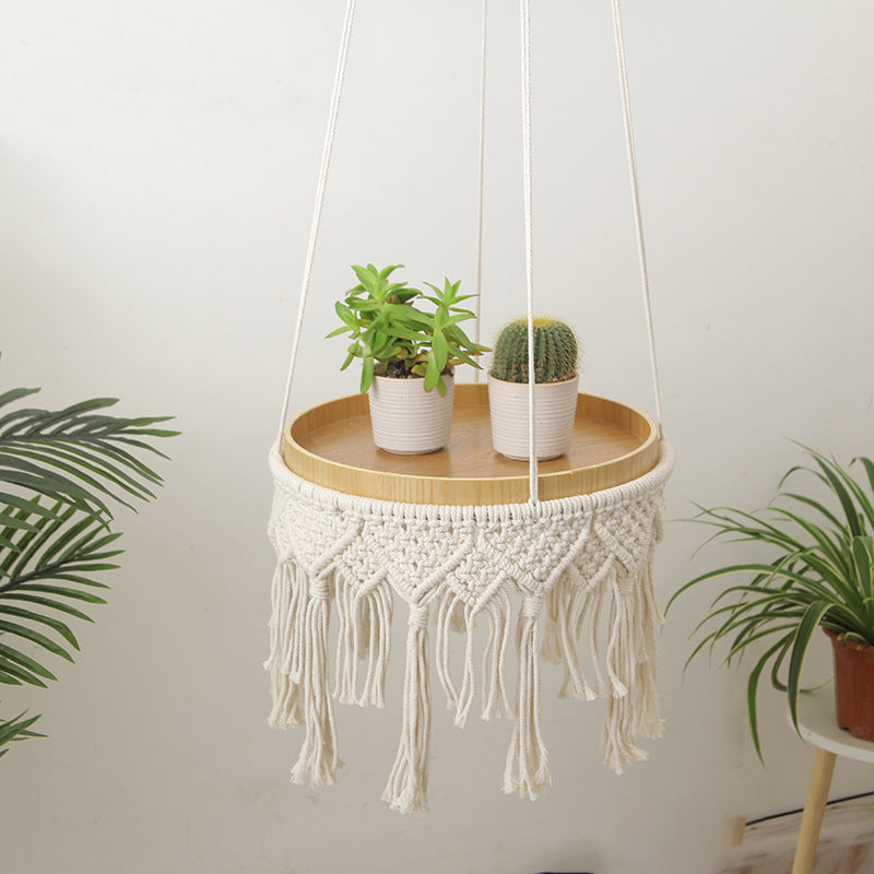 Macrame Hängender Pflanzenhalter mit dekorativer Fransen Karnz