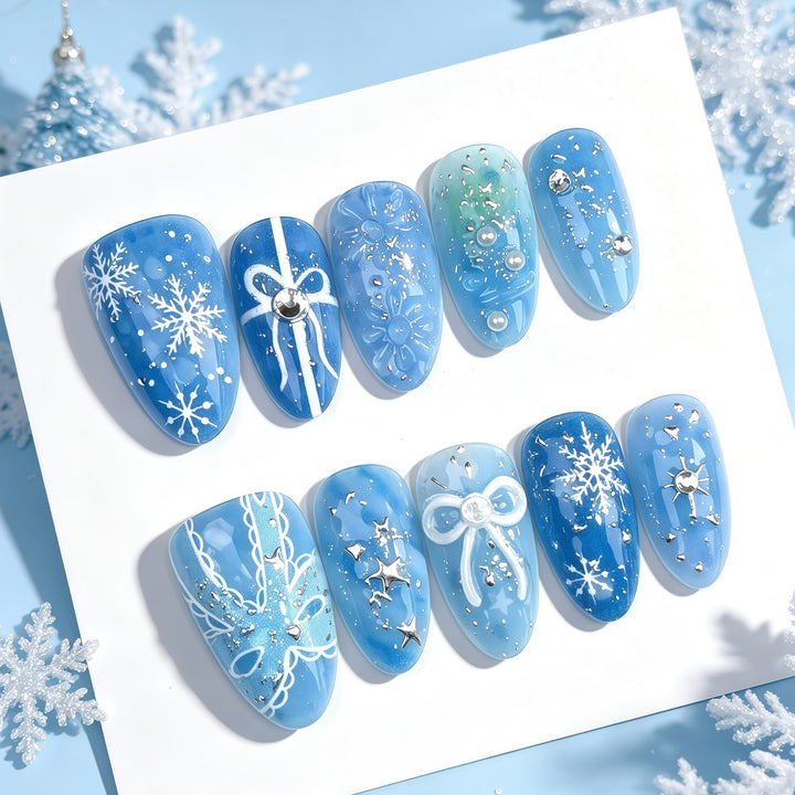 Elegantes dekoratives Press-On-Nagelset