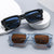 Damen Rechteckige Sonnenbrille mit markantem Design Karnz