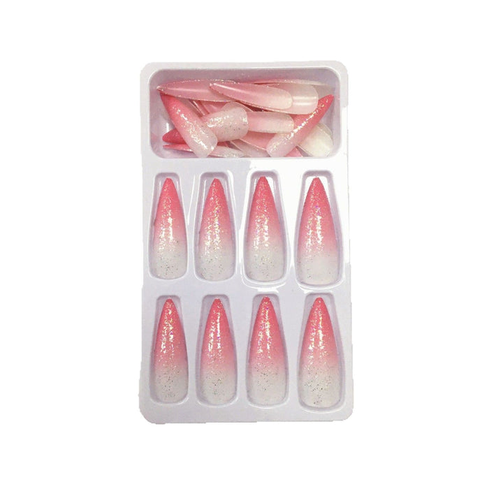 Glamouröse Glitzernde Stiletto Press-On Nagelset