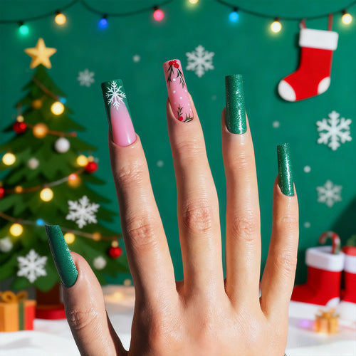 Festliche Themen Press-On Nail Art Set Karnz
