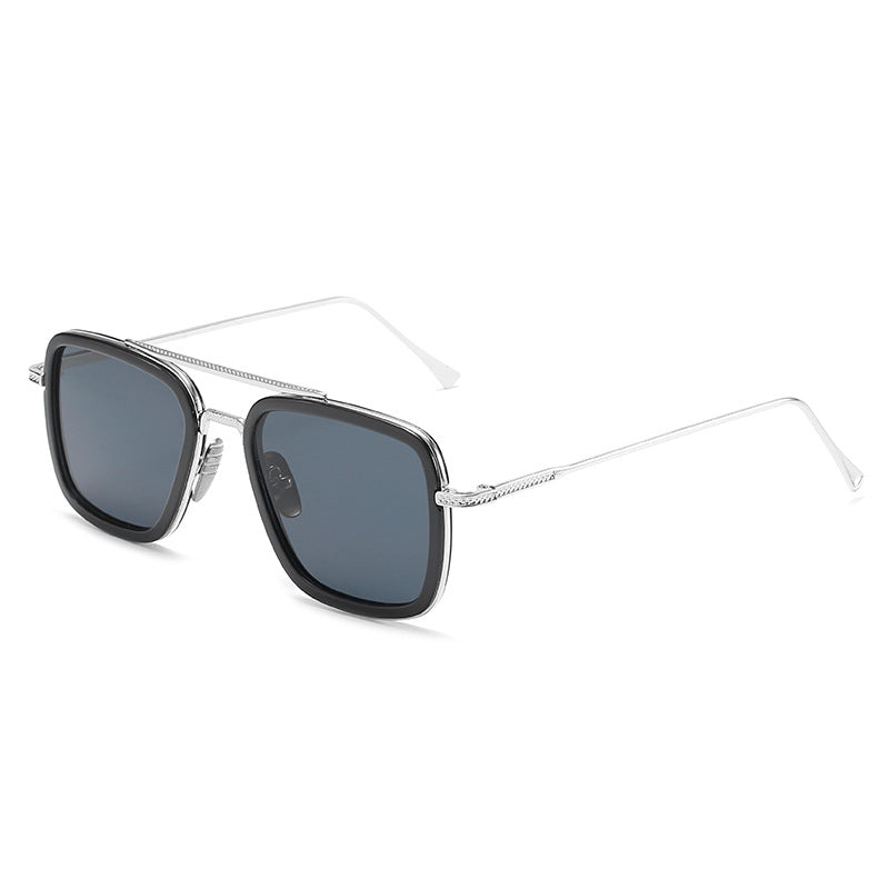 Damen modische quadratische Sonnenbrille mit luxuriösem Metallrahmen Karnz