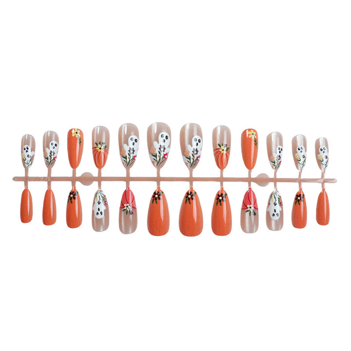 Gruselige Kürbis- und Gespenster-Nagelkunst-Set