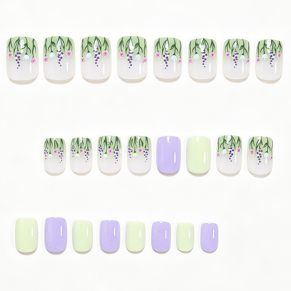 Blumenmuster Press-On Nail Art Karnz