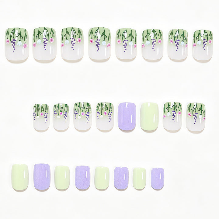 Blumenmuster Press-On Nail Art Karnz
