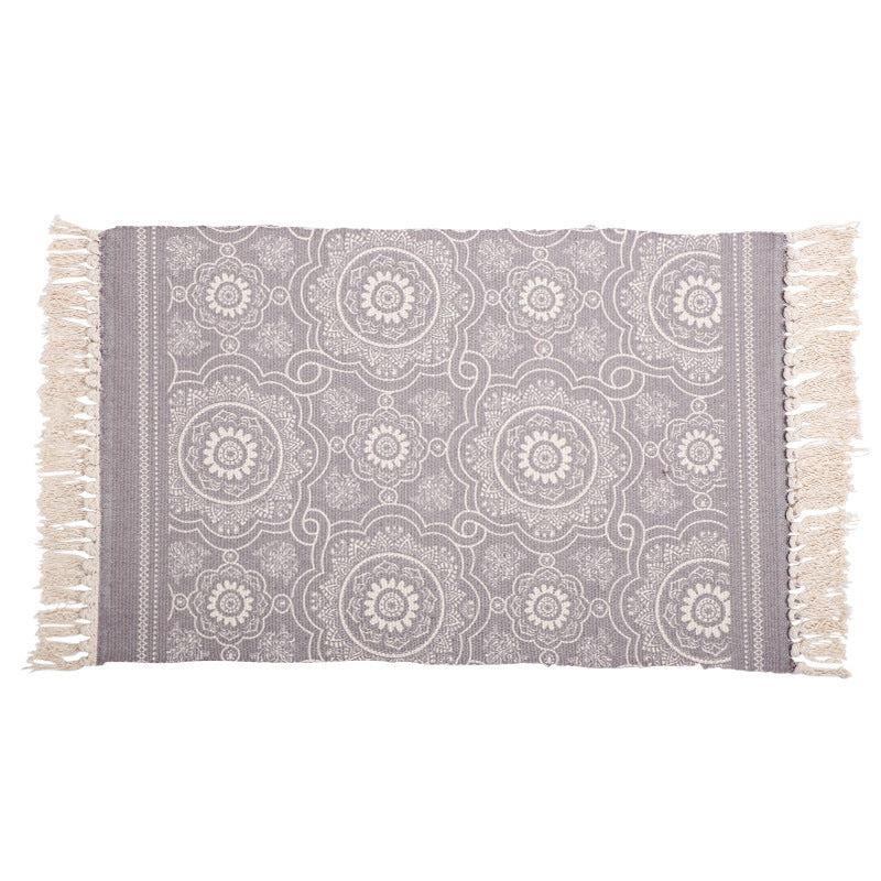 Dekorativer Läufer für Esstisch und Konsole im Boho‑Mandala‑Design mit Fransen Karnz