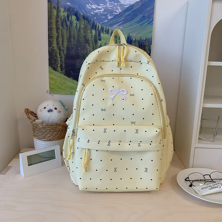 Polka-Dot-Design-Rucksack mit Mehrfachtaschen-Features Karnz
