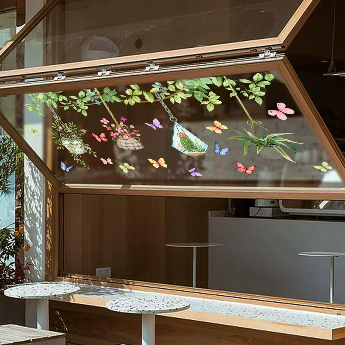 Karnz | 💐 Buntes Blumengeschenk Fensteraufkleber 🖼️ (Entfernbare ohne Rückstände)