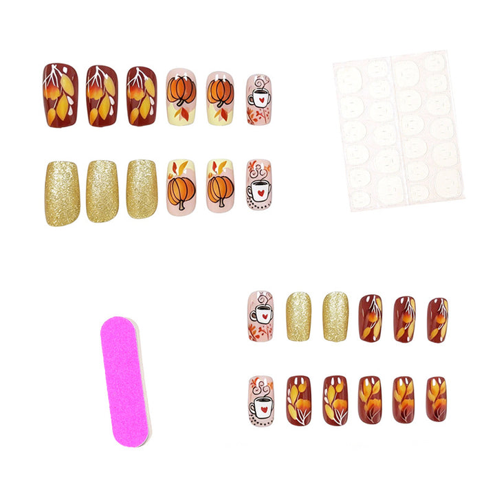 Künstlerische herbstliche Nagelkunst Karnz