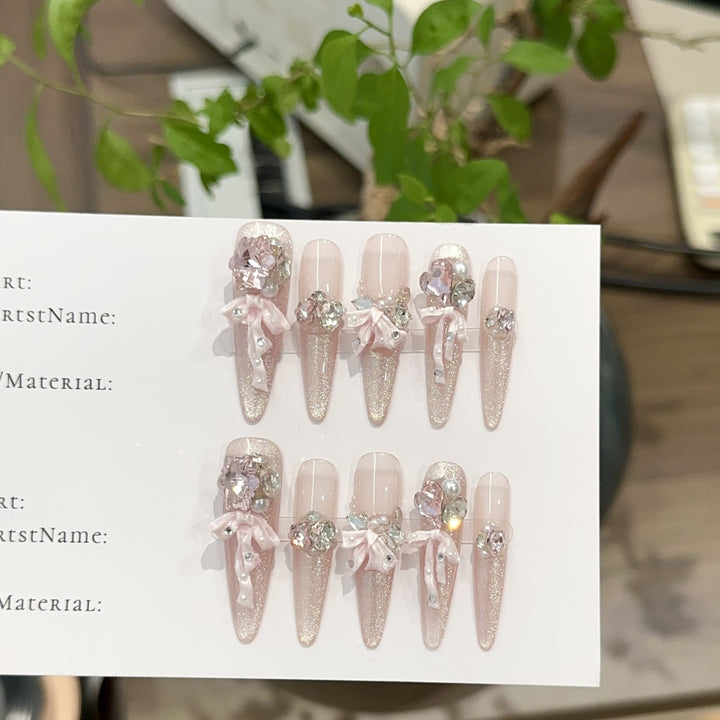 Funkelndes Strass-Besetztes Press-On Nagelkunstset
