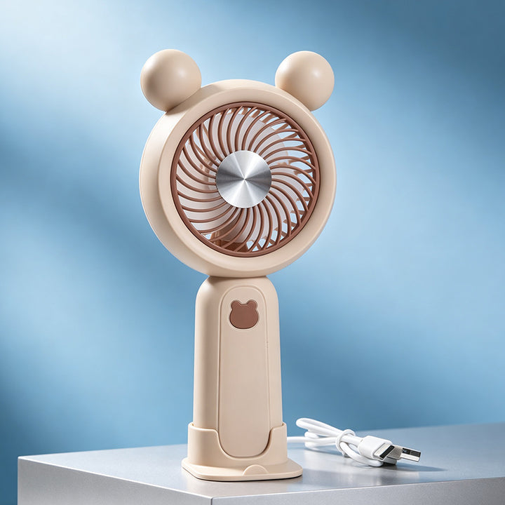 Damen Tragbarer Handventilator im süßen Bärenmotiv Karnz