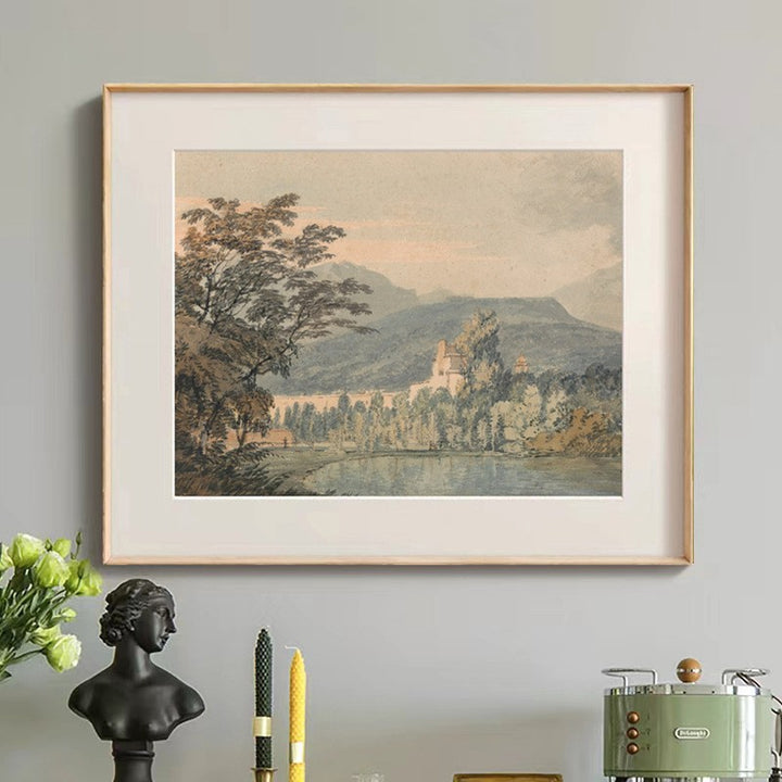 Rahmenbild malerisches Wasserfallkunstwerk