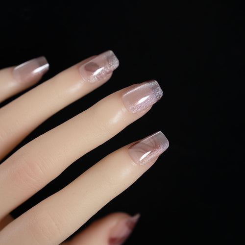 Elegantes Press-On-Nagel-Set mit künstlerischem Wirbel-Design